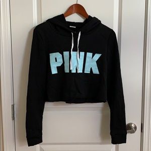 PINK crop top hoodie